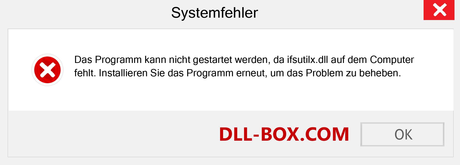 ifsutilx.dll-Datei fehlt?. Download für Windows 7, 8, 10 - Fix ifsutilx dll Missing Error unter Windows, Fotos, Bildern