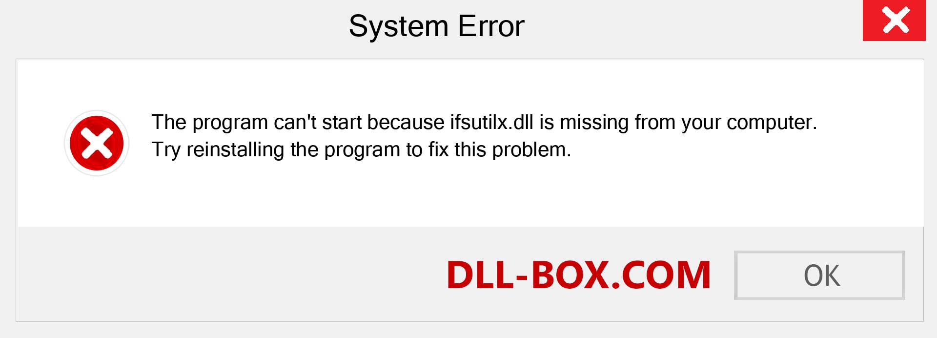  ifsutilx.dll file is missing?. Download for Windows 7, 8, 10 - Fix  ifsutilx dll Missing Error on Windows, photos, images